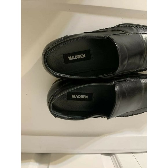 Madden‎ Mens Black Dress Loafers Slip Ons Trace 9.5 M